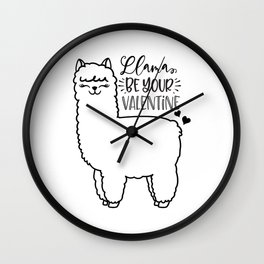 Llama Be Your Valentine Wall Clock