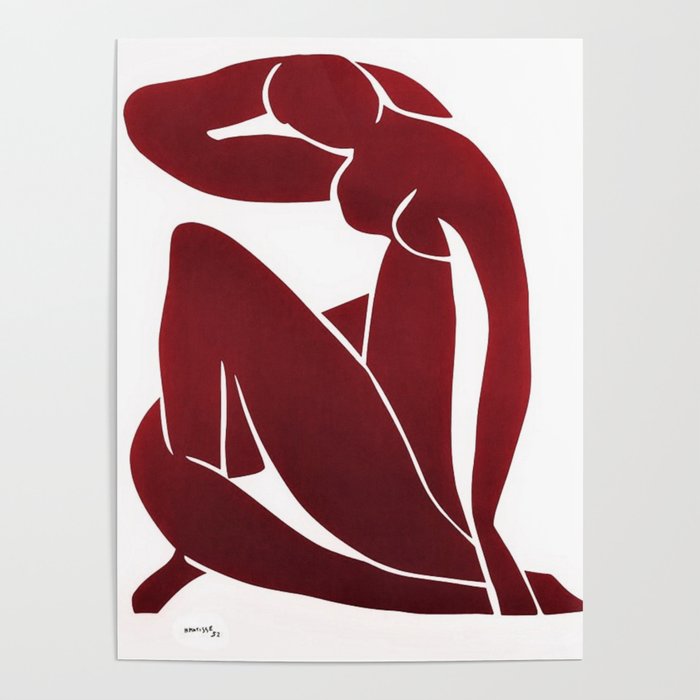 Henri Matisse - Red Nude No. 4 portrait painting Poster