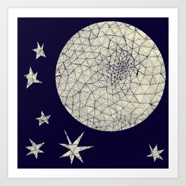 Moon and Stars Art Print