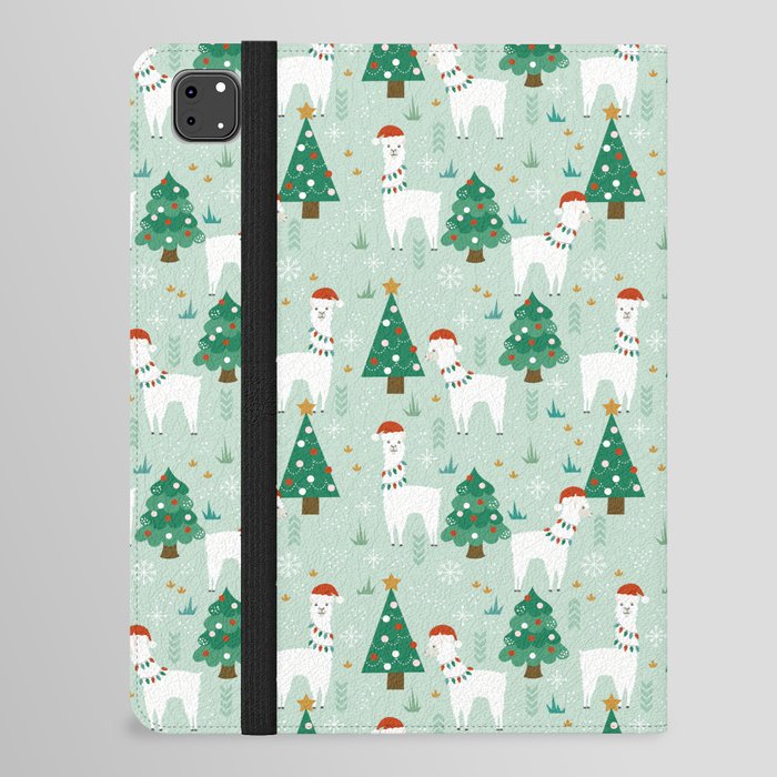 Festive Holiday Llama iPad Folio Case