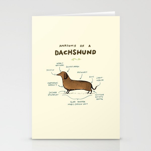 Anatomy of a Dachshund Stationery Cards