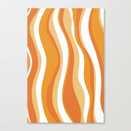 Orange Retro Groovy Lines Canvas Print