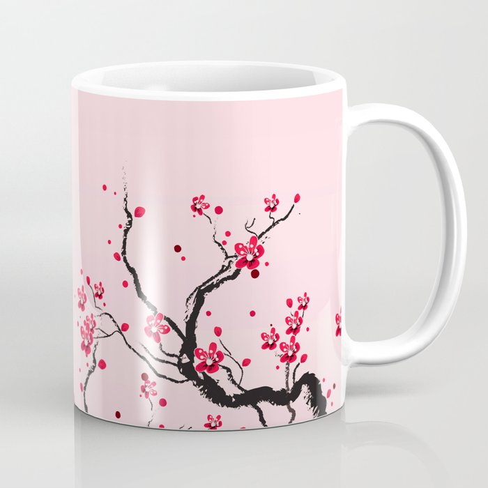 Sakura Cherry Blossom Coffee Mugs Mugs Bee and Sakura Design Coffee Mug Butterfly 15 oz Coffee Mugs Floral Designs 11 oz Coffee Mugs