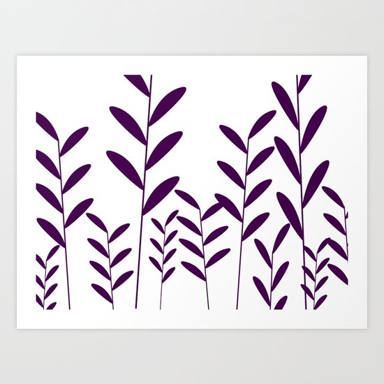 leafy silhouette 3 Art Print