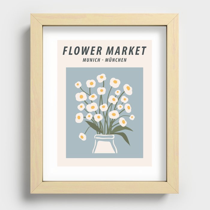 Flower market print, Seoul, Chamomile, Daisy art print, Cute blue flowers,  Posters aesthetic, Cottagecore | Poster