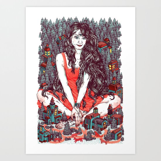 Three Eyed Girl Art Print
