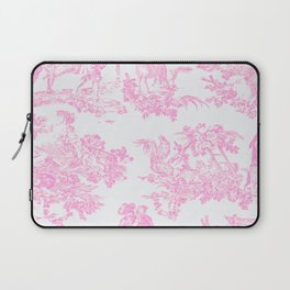 Pink Toile De Jouy Print Laptop Sleeve