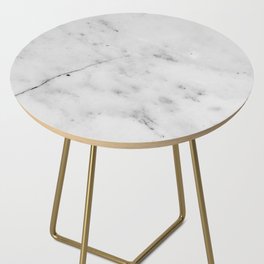 White Marble Glam #1 #marble #decor #art #society6 Side Table