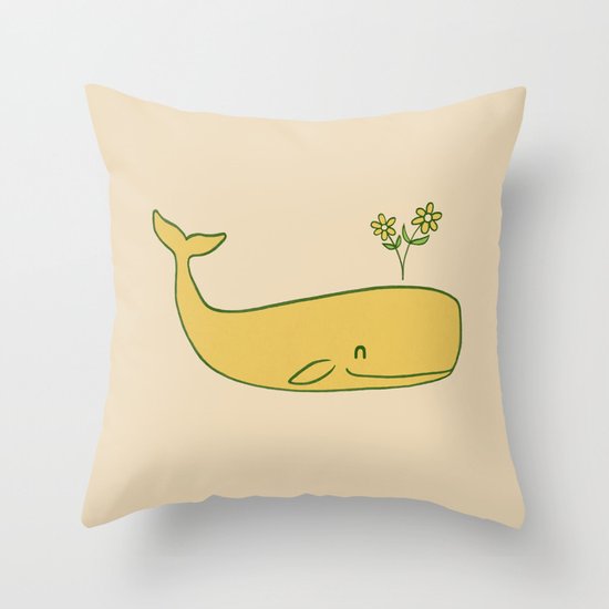 Peace Whale - colour option Throw Pillow