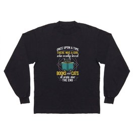 Cat Read Book Reader Reading Librarian Long Sleeve T-shirt