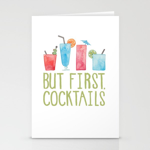 But First, Cocktails. Stationery Cards
