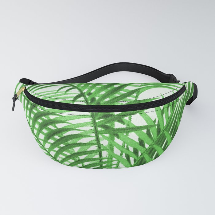 Vibrant Green Palm Leaves Fanny Pack