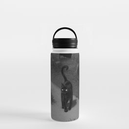 Black Cat On The Cemetry Water Bottle
