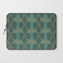 Teal and Orange Mid Century Modern Abstract Ovals Laptop Sleeve