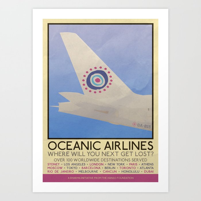 Silver Screen Tourism: OCEANIC AIRLINES / LOST Art Print