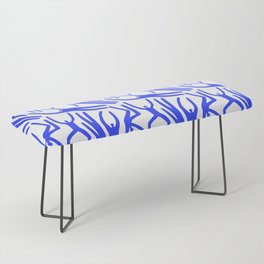 Abstract blue people body figure collage pattern Bench
