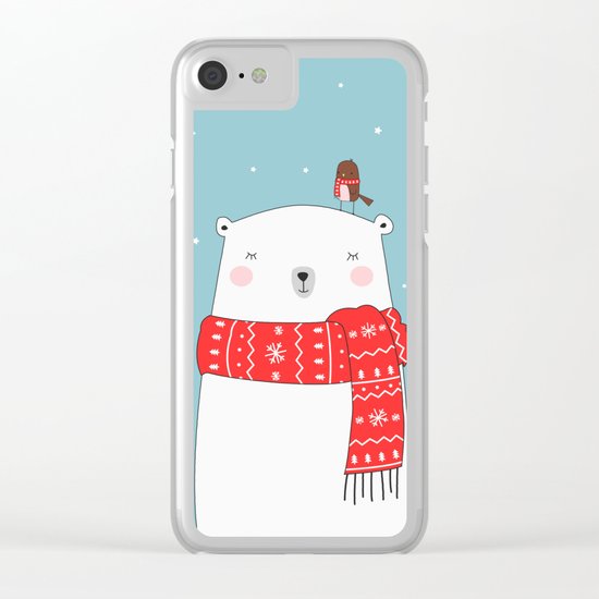 POLAR BEAR&LITTLE BIRD CHRISTMAS Clear iPhone Case