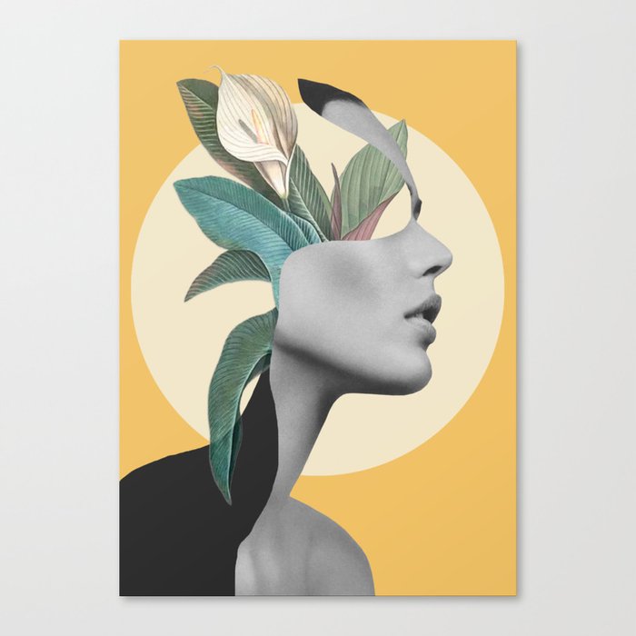 Floral Portrait /collage 3 Canvas Print