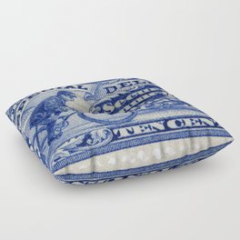 Special Delivery 1902 vintage blue postage stamp Floor Pillow