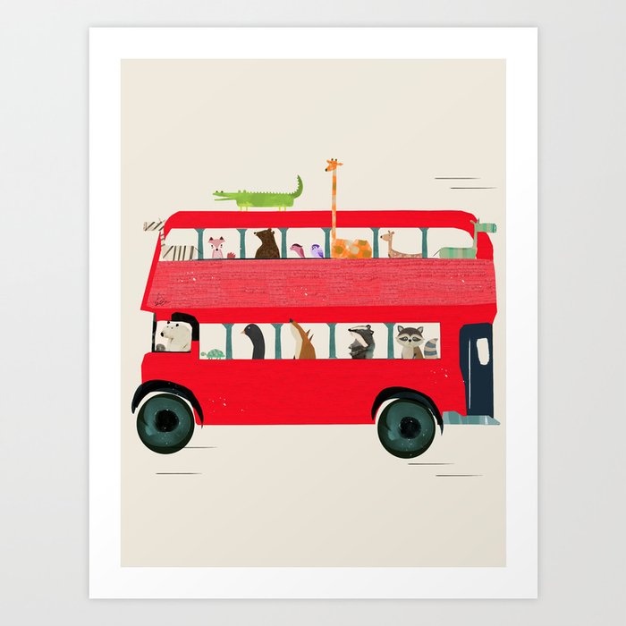 The big red bus Art Print