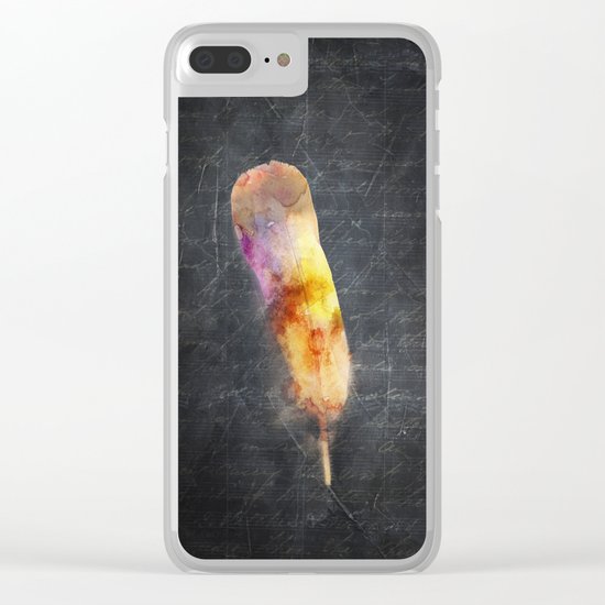 one water colour feather Clear iPhone Case