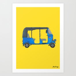 Tuk Tuk Rickshaw Art Print | Pop Art Poster, Notebook, Phone Case, Sticker, Clock, Pillow. Art Print
