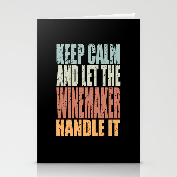 Keep Calm Winemaker Spruch Winemaker Gift Stationery Cards