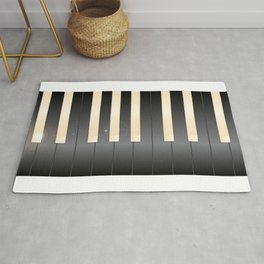 White And Black Piano Keys Rug