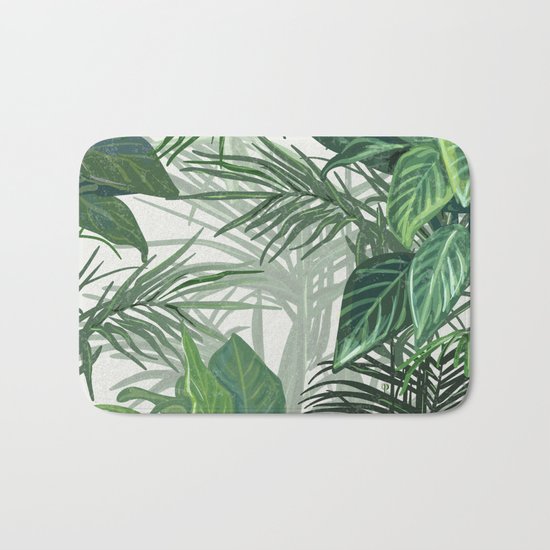 Green Tropical mood Bath Mat