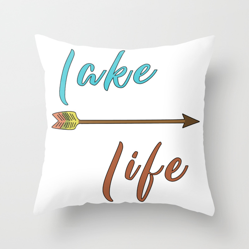 Lake Life Summer Camp Camping Holiday Vacation Gift Throw Pillow