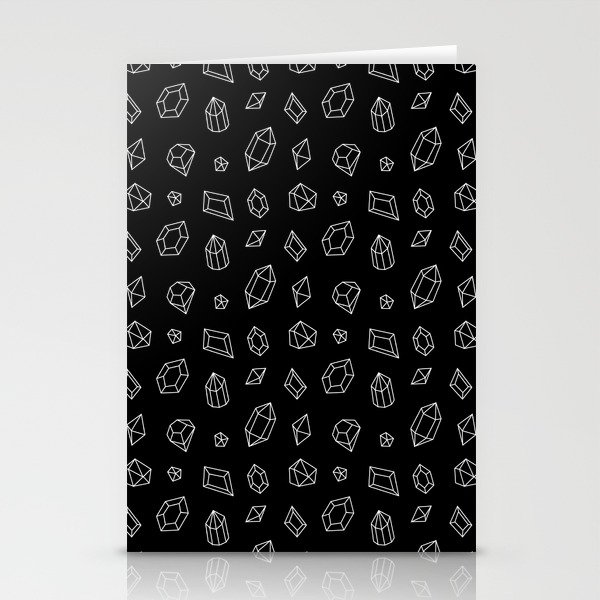 Black and White Gems Pattern Stationery Cards