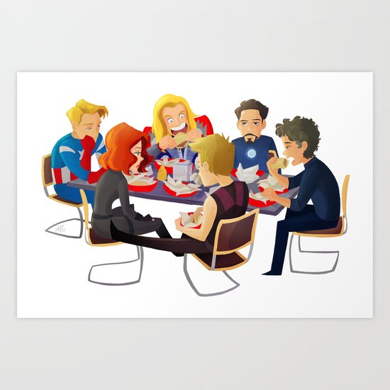 Avengers- Shawarma Art Print