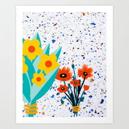 Granite Floral Garden Art Print