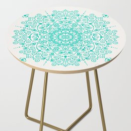 Moroccan Mandala – Turquoise Palette Side Table