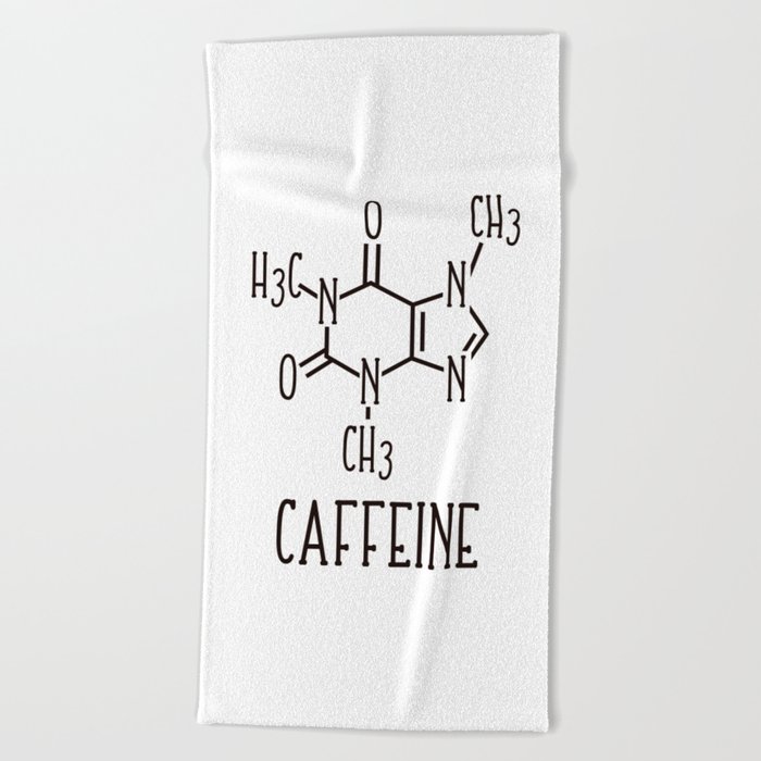 Caffeine Molecular Structure Chemistry Beach Towel