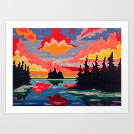 Northern Sunset Surreal Art Print