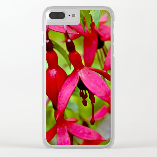 Pink Fuchsia Blossoms Clear iPhone Case