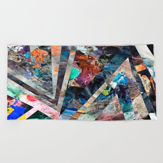 Triangle Forest Abstract Rainbow Beach Towel