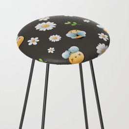 Buzzy Bees In Black Counter Stool