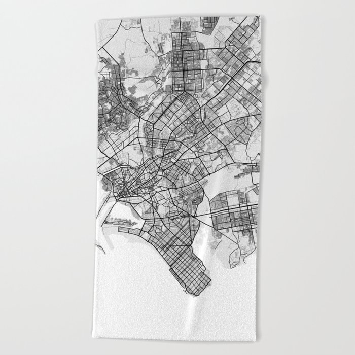 Karachi City Map of Sindh, Pakistan  - Light Beach Towel