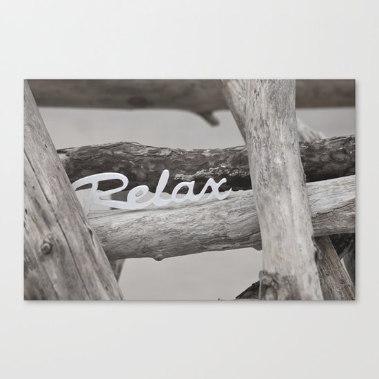 Relax driftwood summer beach Canvas Print