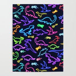 Neon Dinosaurs  Poster
