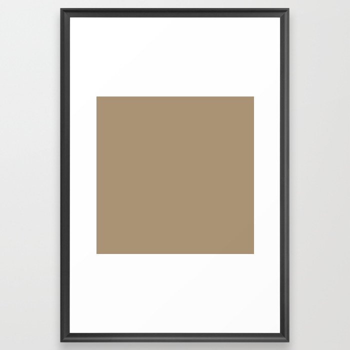 GENTLE BROWN SOLID COLOR. Plain Taupe  Framed Art Print