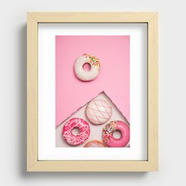  Pink Doughnut Dessert Recessed Framed Print