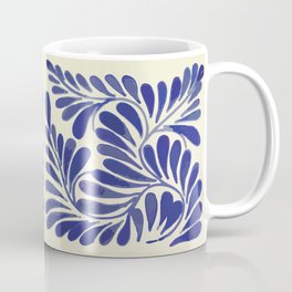 Leaves branch cobalt blue talavera tile clay interior design azulejo Mug