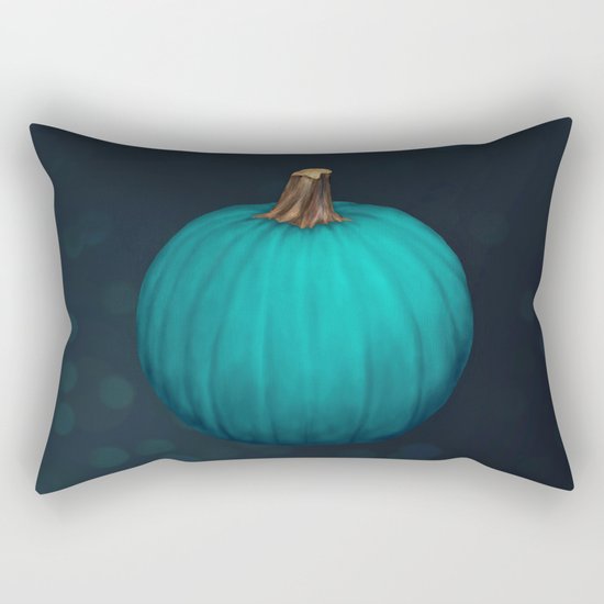Teal Pumpkin Rectangular Pillow