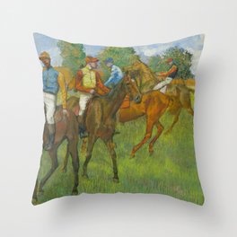 Degas Before The Race Horserace  Throw Pillow
