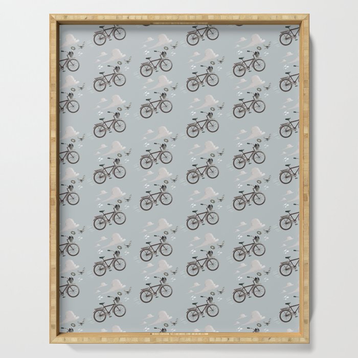 Spring Bike Cool Gray Serving Tray