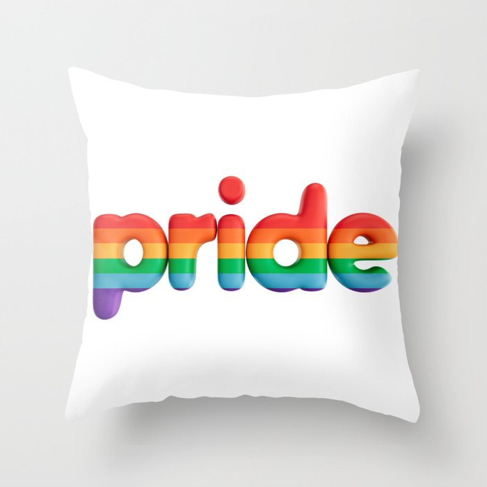 Pride Rainbow Love LGBTQIA+ Throw Pillow