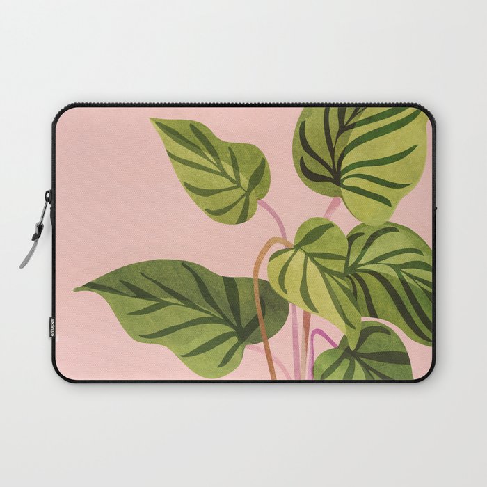 Upstart Pink and Green Houseplant Laptop Sleeve